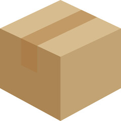 Closed cardboard box taped up, brown closed delivery packaging box
