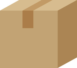 Closed cardboard box taped up, brown closed delivery packaging box
