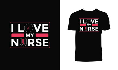 Nurse Lettering T Shirt Design. 