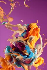 Plakat Abstract Colorful Splash Water Wallpaper created with Generative AI technology