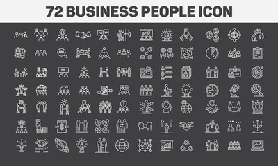 Business People line icons collection. vector illustration