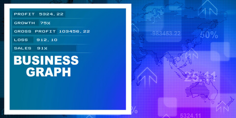 2d rendering Stock market online business concept. business Graph 
