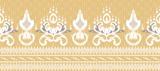 Motif Ikat seamless Pattern embroidery background. geometric ethnic oriental pattern traditional. Ikat Aztec style abstract vector illustration. design for print texture,fabric,saree,sari,carpet.