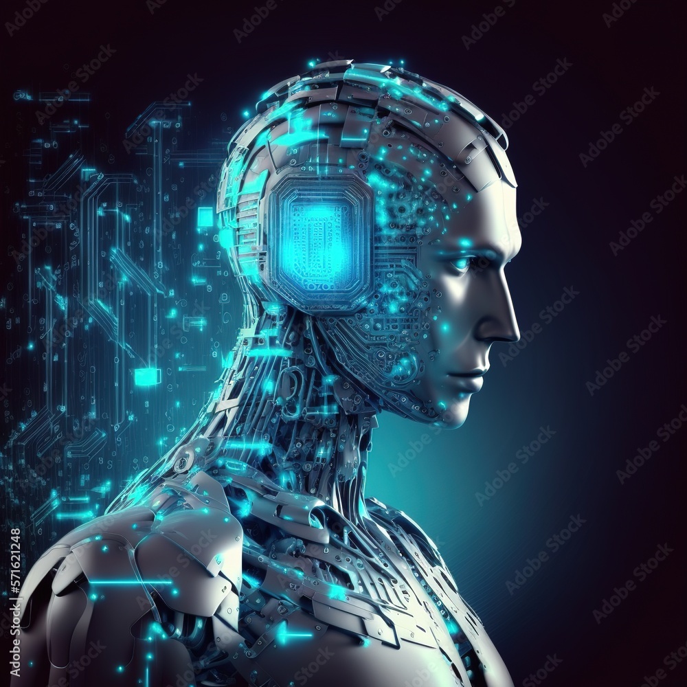 Poster artificial intelligence tech background. digital technology, deep learning and big data concept r, g