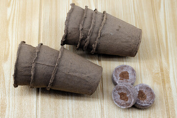 peat containers and tablets made of coconut fiber - a good solution for planting plant seeds