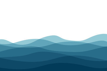 Fototapeta na wymiar Blue river ocean wave layer vector background illustration