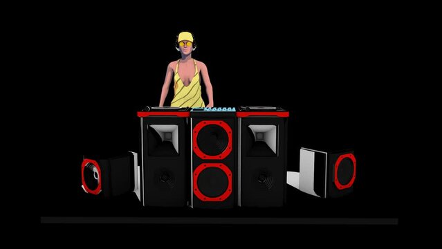 Cartoon DJ VJ Player Transparent Alpha Video Animation