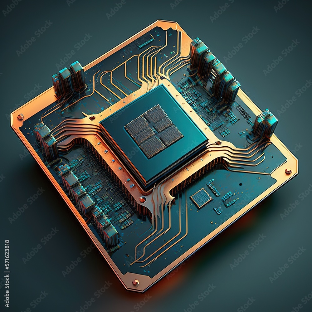 Poster circuit board concept of high-tech digital technology and engineering, as well as digital telecom te