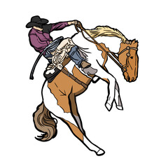 Fototapeta na wymiar western rodeo riding horse bucking