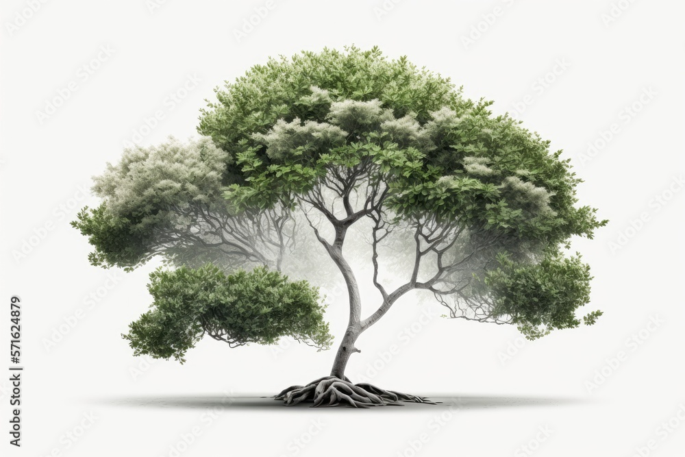 Poster tree with a white background, isolated. generative ai