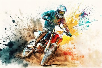 Motorcross bike off-road outdoor sports intense generative ai