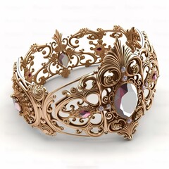 Royal golden bracelet from metal gold look vintage generative ai
