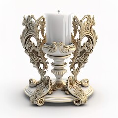 Metal vintage old chandelier isolated white generative ai