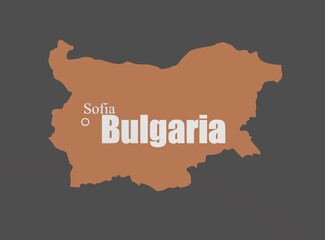 Bulgaria map, capital Sofia, Bulgaria text