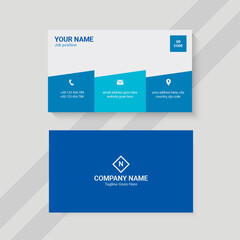 blue and white creative business card template