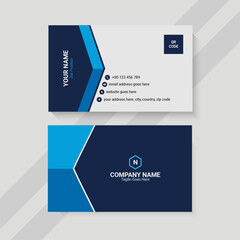 blue and white creative business card template