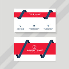 red and white creative business card template
