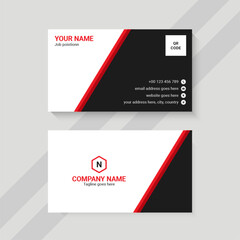 red and white creative business card template