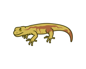 Simple Gecko Calmly Gazing Illustration