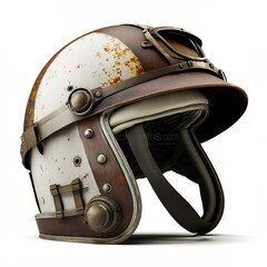 Old used helmet vintage rustic look