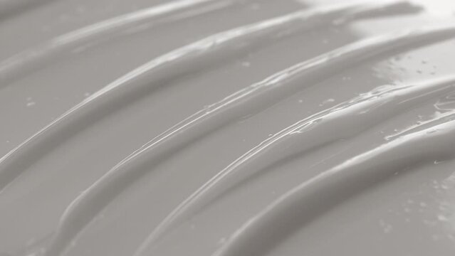 Side view macro texture of white night cream with collagen | Night cream commercial