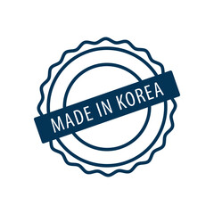 Made in Korea stamp icon vector logo design template
