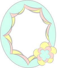 Paper cut multicolor frame with flower vector