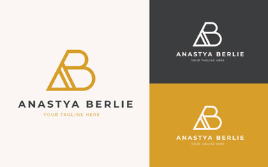 Creative letter A B luxury golden logo design concept. Initial symbol for corporate business identity. Alphabet vector element