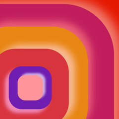 The image consists of large colored rounded squares and shadows falling in different directions below them