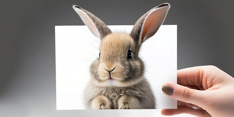 Easter bunny on a card, rabbit, generative ai