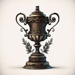 Fototapeta na wymiar Old vintage trophy championship generative ai