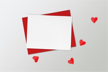 Blank invitation card with colored hearts