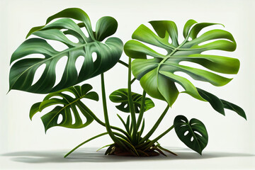  Monstera deliciosa, monstera variegata, monstera plant, generative ai