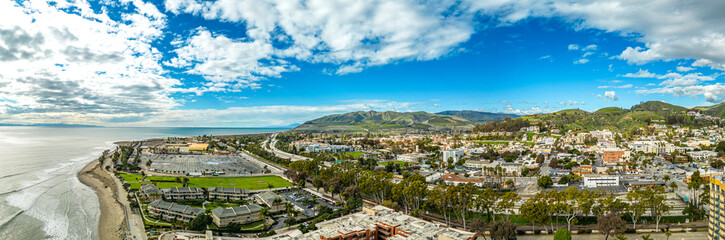 Fototapeta na wymiar Ventura California. Beach Pier. Aerial scenic Panorama