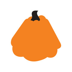 pumpkin Orange. Autumn halloween pumpkin, vegetable graphic icon or print. isolated on a white background. Flat design style. clipart. vector illustration