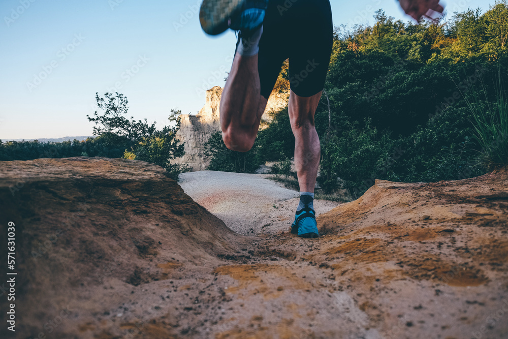 Wall mural man running on the trails