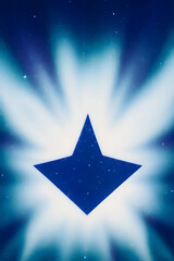 Obraz premium Blue star on a blue and white light background. Generative AI