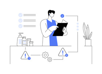 Product safety control abstract concept vector illustration.