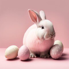 Easter eggs and the Easter bunny, generative AI