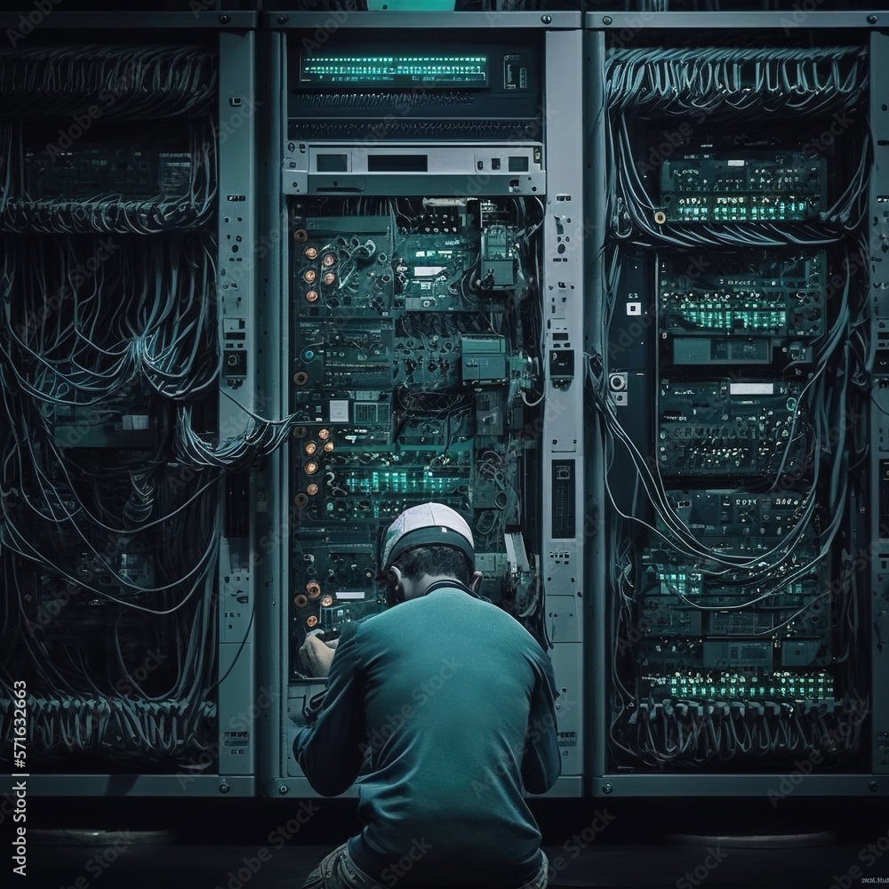 Poster everything appears to be in working order. cropped image of an it technician working and ensuring th