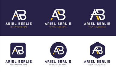 Creative letter A B elegant logo design concept. Initial symbol for corporate business identity. Alphabet vector element