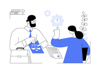 Paralegal services abstract concept vector illustration.