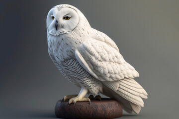 The snowy owl side portrait. Generative AI