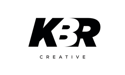 KBR letters negative space logo design. creative typography monogram vector
