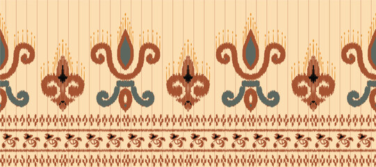 African Ikat paisley pattern embroidery background. geometric ethnic oriental pattern traditional. Ikat Aztec style abstract vector illustration. design for print texture,fabric,saree,sari,carpet.