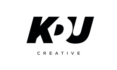 KDU letters negative space logo design. creative typography monogram vector
