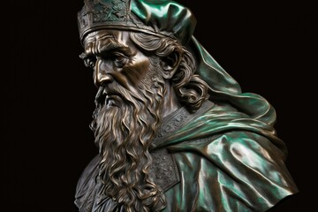 Fototapeta na wymiar Saint Patricks Day bronze sculpture (Ai generated)