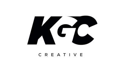 KGC letters negative space logo design. creative typography monogram vector