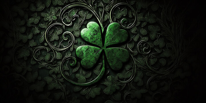 Lucky Four-Leaf Clover Background Texture: Perfect for St. Patrick's Day Designs!