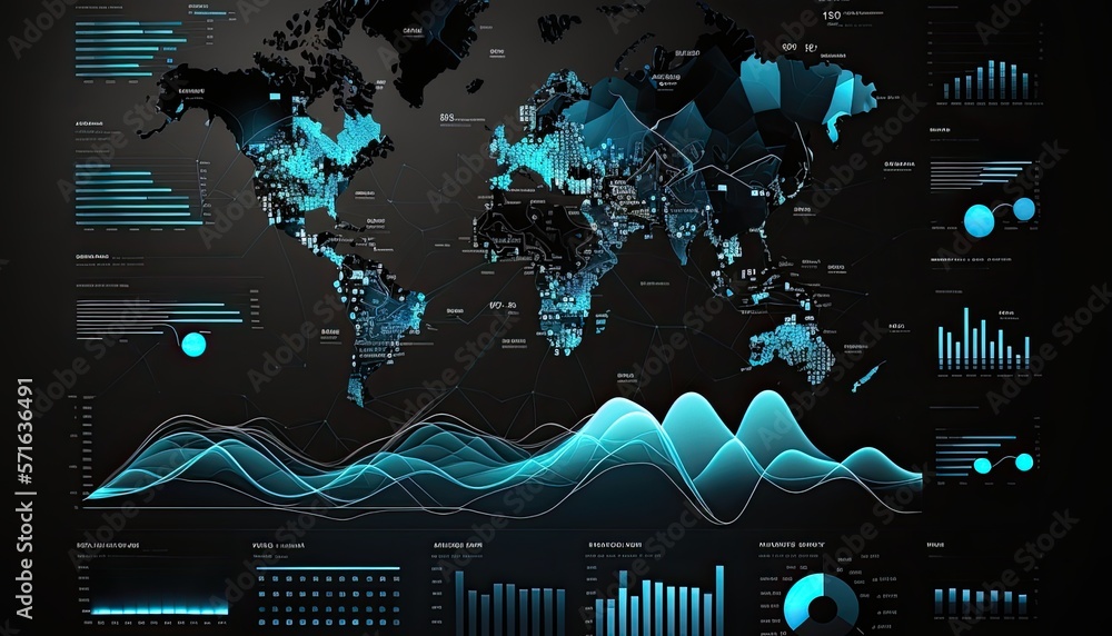 Aufkleber abstract graph analytic dashboard , generated by midjourney ai